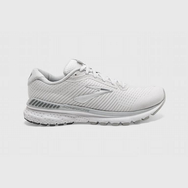 Brooks Adrenaline Gts 20 Womens Road Running Shoes - White/Silver/Grey - Philippines (904586AQK)